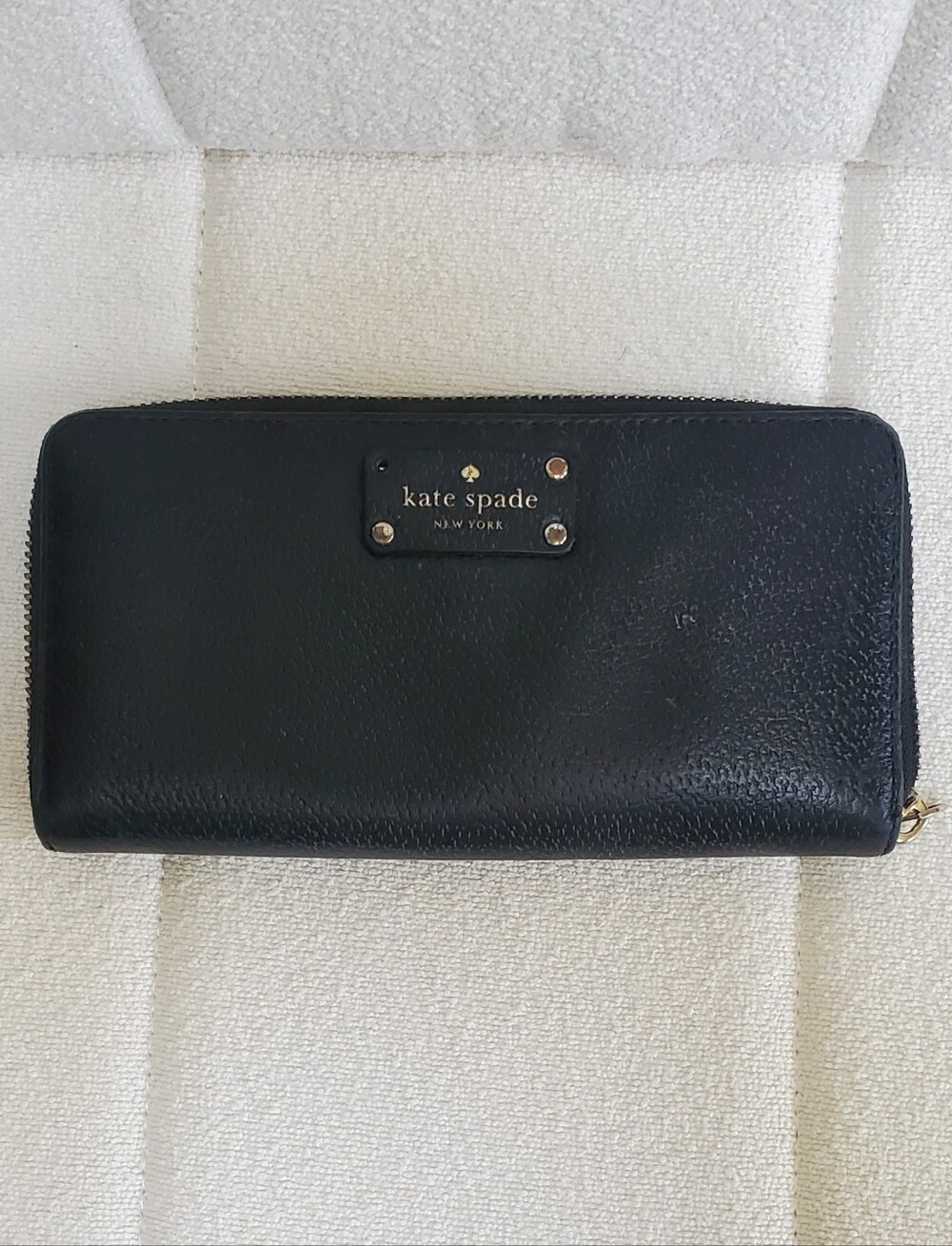 Kate Spade Black Leather Zip-Around Wallet